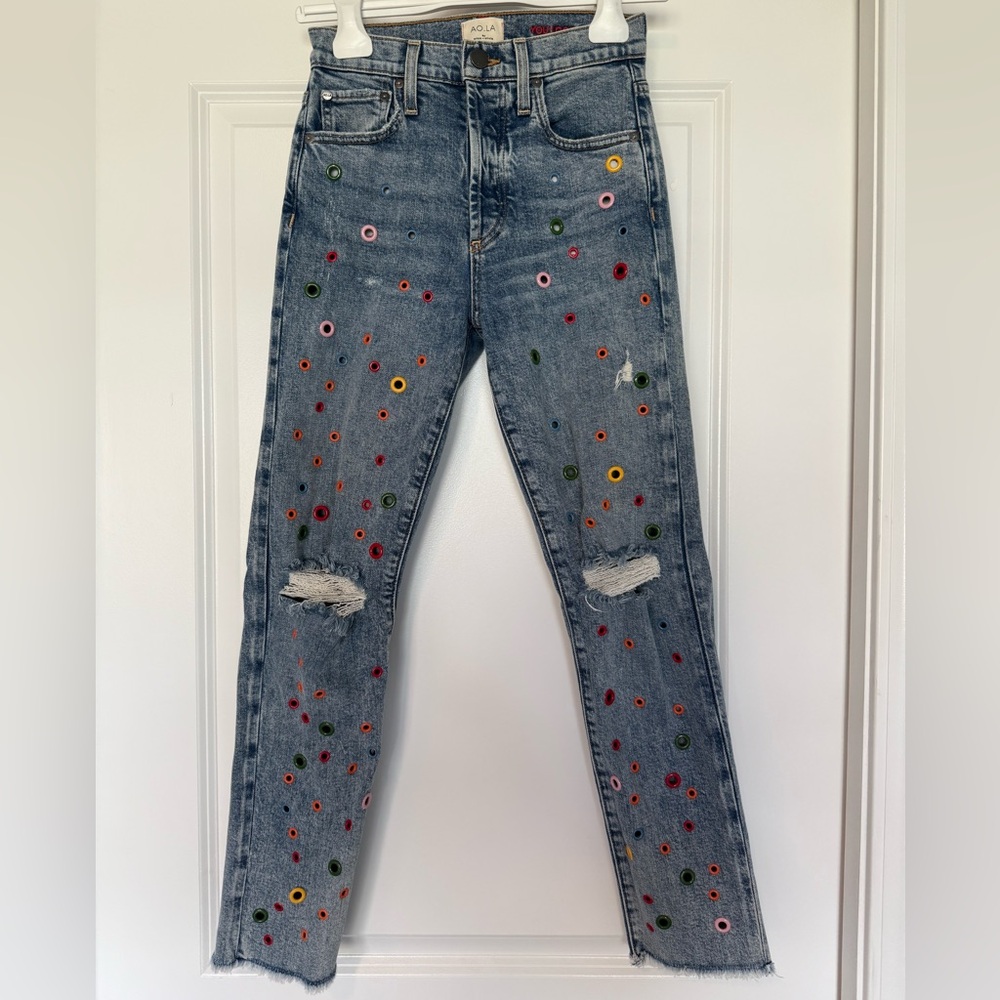 Alice + Olivia Girlfriend Grommet Jeans